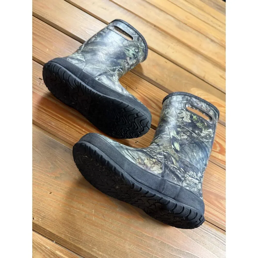 Bogs Boys Insulated Camo Rain Boots Size 1 Waterproof Winter Hunting Boots